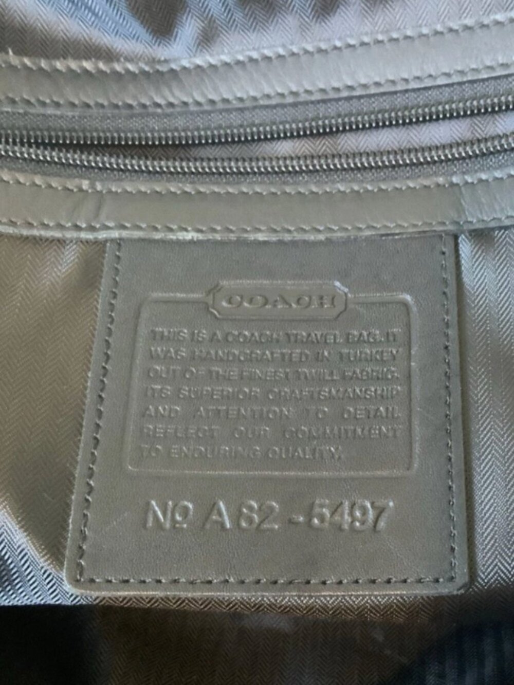 Coach Black Nylon Leather Trim Weekender Duffel Carry-On Bag w Strap - Picture 13 of 15